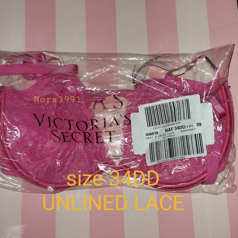 Victoria Secret Unlined Bra size 34DD NWT